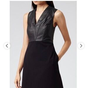 Reiss Tennyson Black Leather Dress